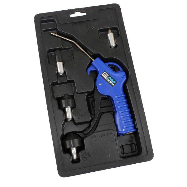 US PRO Industrial Air Dust Gun Kit With 4 Nozzles Compressed Air Blow Tool 8605