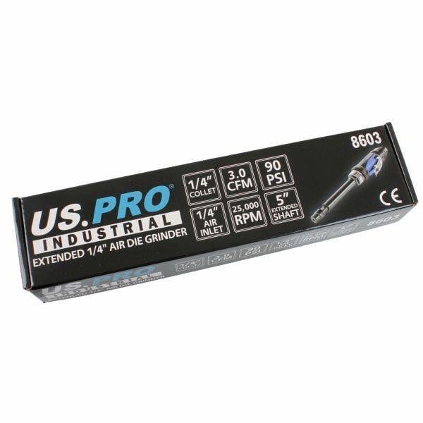 US PRO Industrial Extended Air Die Grinder Long Reach Shaft 1/4" Collet 8603