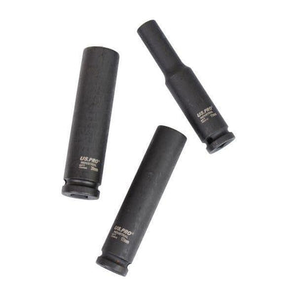 US PRO Industrial Extra Deep Impact Socket Set 1/2"Dr 13pc 10mm - 24mm 6pt Long Sockets 3812