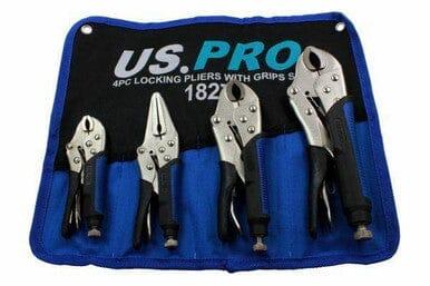 US PRO Locking Pliers 4pc Mole Grips Adjustable Wrench Vice Grips Pliers 1827