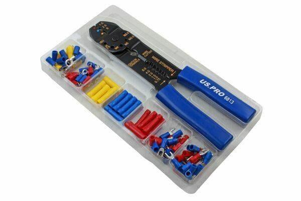 US PRO Tools 101 Piece Crimping Tool & Terminal Set - Terminal Connector Set 6813