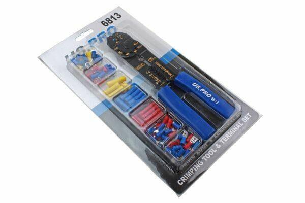 US PRO Tools 101 Piece Crimping Tool & Terminal Set - Terminal Connector Set 6813