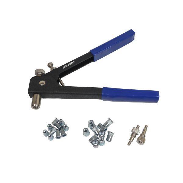 US PRO Tools 110pc Threaded Nut Hand Riveter M3, M4, M5, M6, M8 5467
