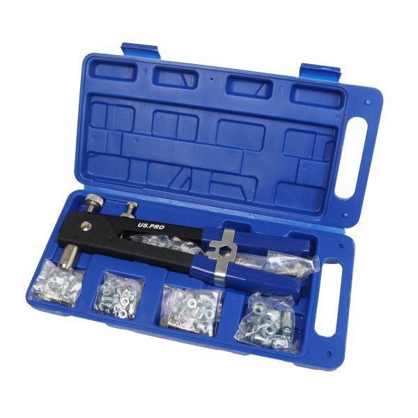 US PRO Tools 110pc Threaded Nut Hand Riveter M3, M4, M5, M6, M8 5467