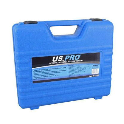 US PRO Tools 14pc Coolant Radiator System Pressure Tester Kit, Refill Kit Purge 5258