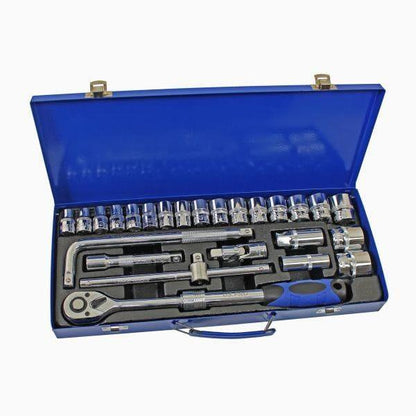 US PRO Tools 25pc 1/2" dr Extendable Ratchet Socket Set 10 - 32mm Sockets 6pt 3951