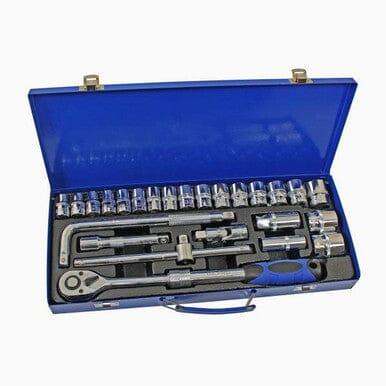 US PRO Tools 25pc 1/2" dr Extendable Ratchet Socket Set 10 - 32mm Sockets 6pt 3951