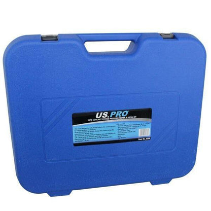 US PRO Tools 28pc Coolant Radiator System Pressure Tester Kit, Refill Kit Purge 5259