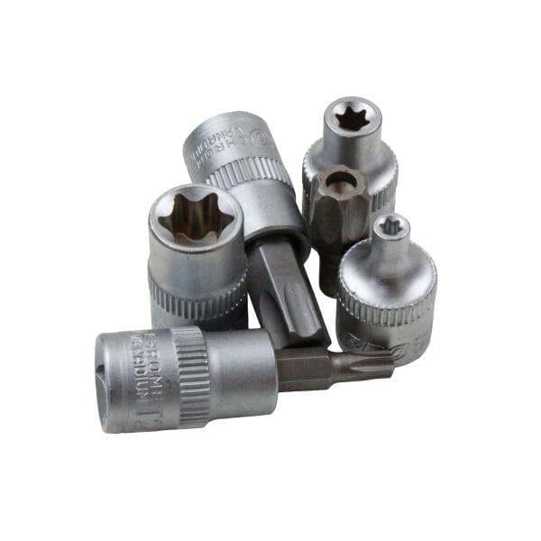 US PRO Tools 34pc Torx Bit & E-Socket Set 3/8" Dr T10 - T60 E4 - E20 Tamper Proof T10 - T55 3460