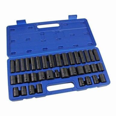 US PRO Tools 37PC 3/8" & 1/2" DR Shallow & Deep Impact Socket Set Metric/SAE 3835