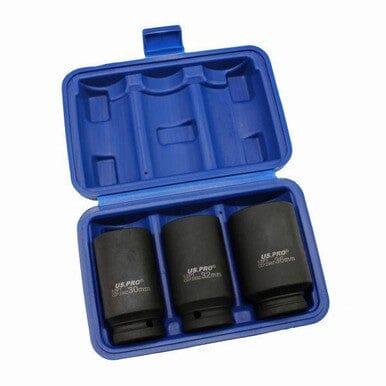 US PRO Tools 3PC 1/2" DR 12PT Deep Impact Hub Nut Sockets 30,32,36mm 3687