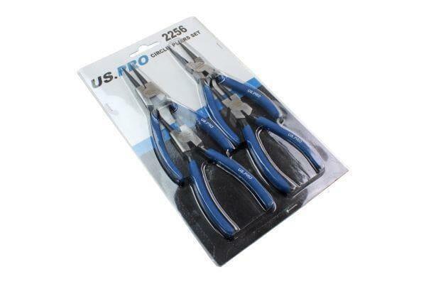 US PRO Tools 4 Piece 7" Circlip Pliers Set - Internal External Bent & Straight 2256