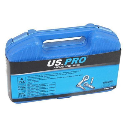 US PRO Tools 4 Piece Nut Splitter Set Remove Broken Corroded Damaged Nut 9 - 27mm 5894