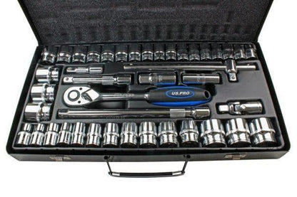 US PRO Tools 42 Piece 1/2" Dr Socket Set Metric / AF 3265