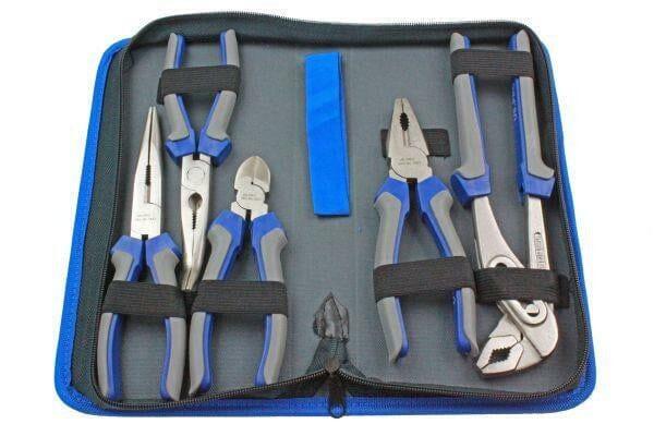 US PRO Tools 5pc Pliers Set In case combination long bent nose side cutters water pump 1821