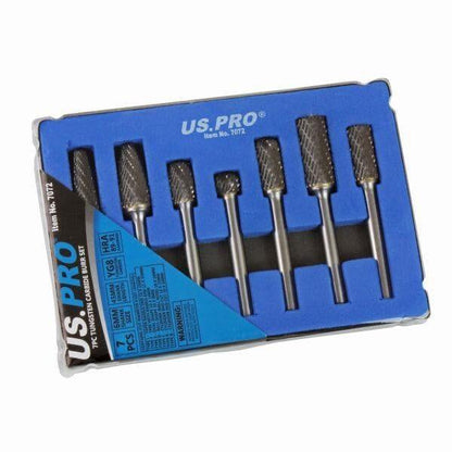 US PRO Tools 7pc 6mm Carbide Burr Set Burrs Tungsten Steel Hole enlarger 7072