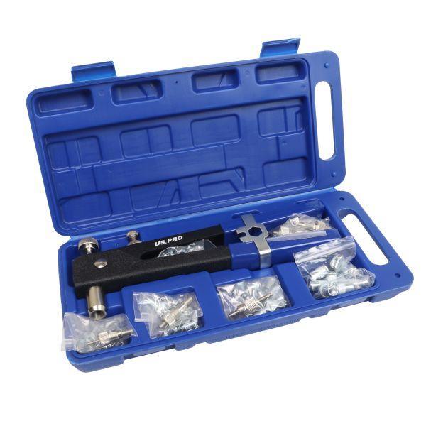 US PRO Tools 86pc Threaded Nut Hand Riveter M3, M4, M5, M6, M8 5466