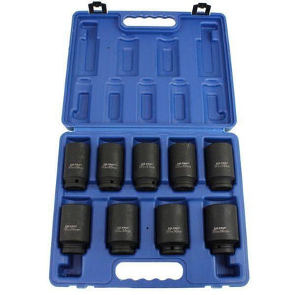 US PRO Tools 9pc 1/2" Dr 12pt Deep Impact Hub Nut Sockets 29mm to 38mm 3688