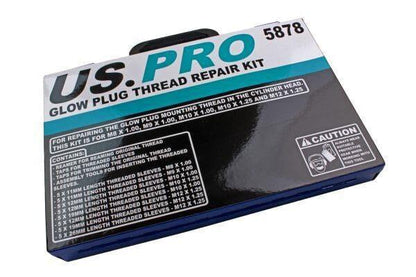 US PRO Tools Glow Plug Thread Repair Kit M8, M9, M10, M12 5878