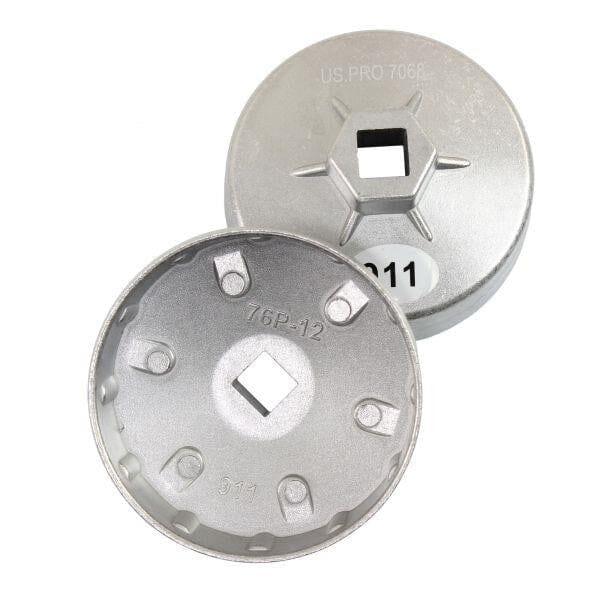 US PRO Tools Oil Filter Wrench 80mm x 12 Flutes 1/2" dr Ford Mazda 7068