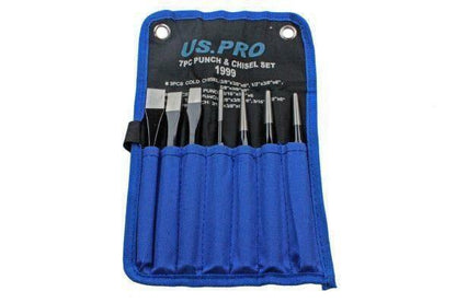 US PRO Tools Punch Chisel Set 7pc Cold Chisel Center Punch PIN Punch Taper Punch 1999