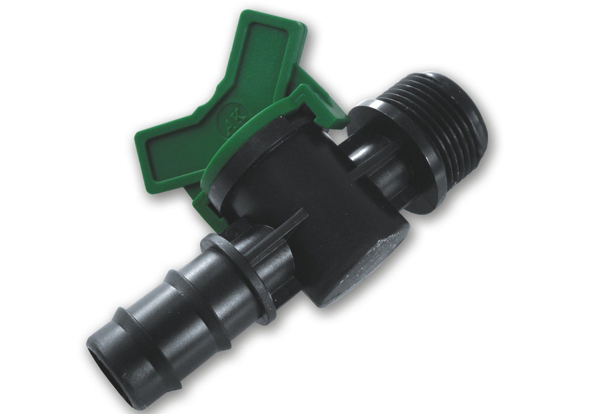 In Line Valve for 1/2" Irrigation Pipe with 3/4" BSPM Thread