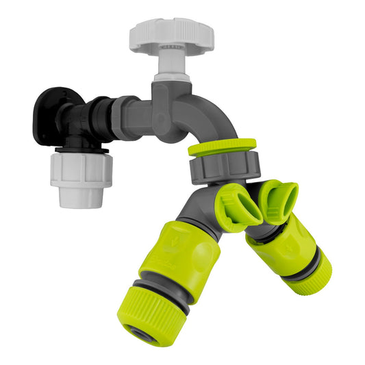 Wall Flange Kit 20mm MDPE - PP Bib Tap with Tap Splitter & Connectors