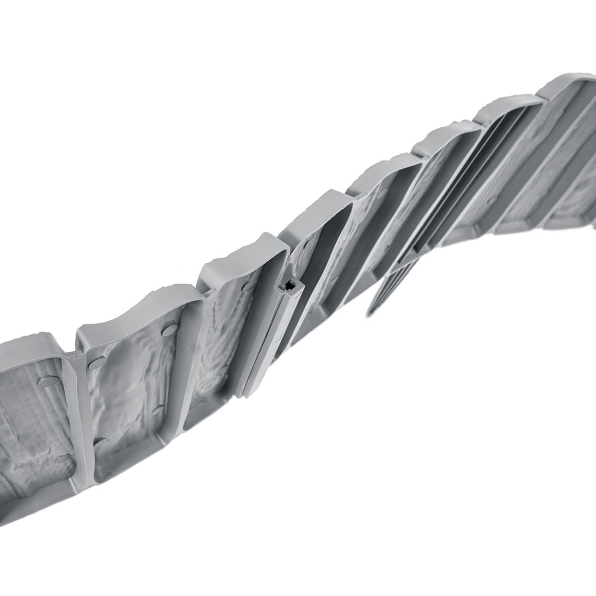 Lawn Edging, Plastic Palisade Wood Effect, 2.32m, Gray